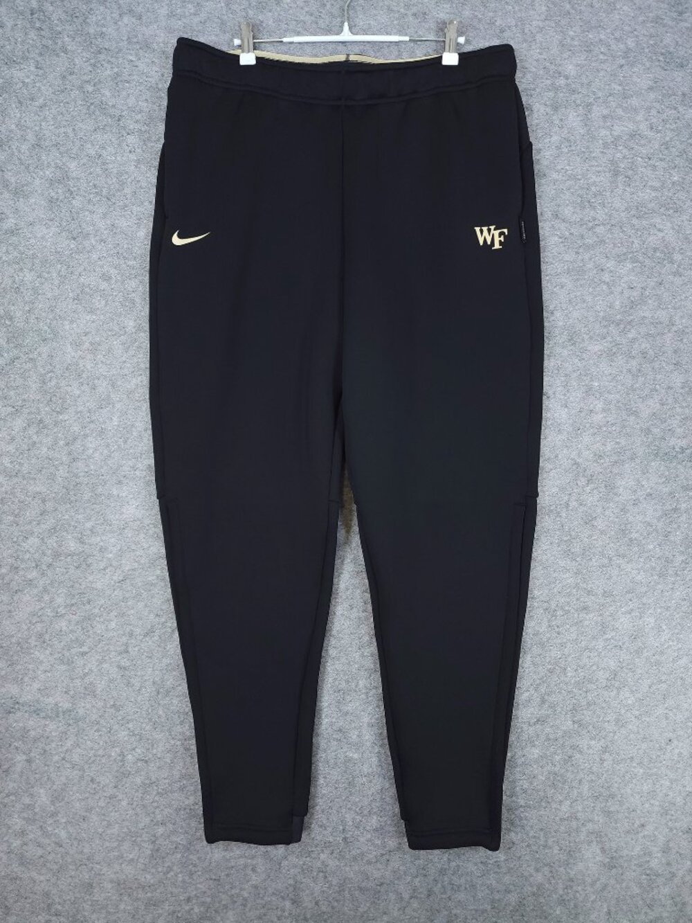 Nike Wake Forest Mens Large Scuba Joggers Sweatpants Black Dri-Fit Zip Vent Legs